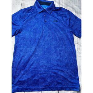 Under Armour Men’s Small Blue Patterned Polo Excellent Dri Fit